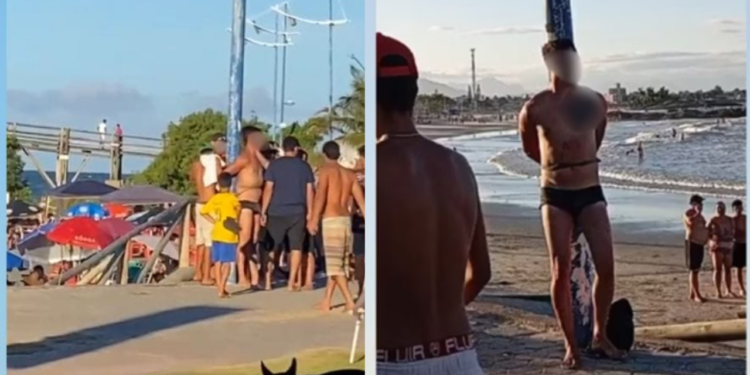 homem-e-agredido-por-banhistas-apos-se-exibir-a-criancas-em-praia-de-itapoa