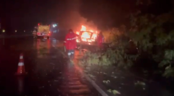 motorista-morre-apos-carro-de-luxo-bater-em-arvore-e-pegar-fogo-em-anapolis