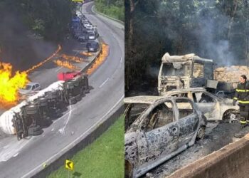 carreta-com-etanol-tomba-e-provoca-incendio-na-br-101-em-sc