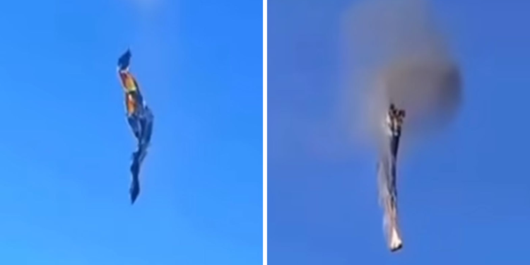 balao-pega-fogo-durante-passeio-e-cai-em-praia-grande