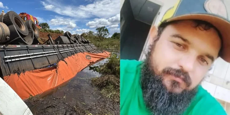 caminhoneiro-morre-apos-carreta-capotar-e-cair-em-area-alagada-na-go-050