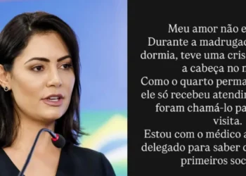 “meu-amor-nao-esta-bem”,-diz-michelle-apos-queda-de-bolsonaro-durante-a-madrugada