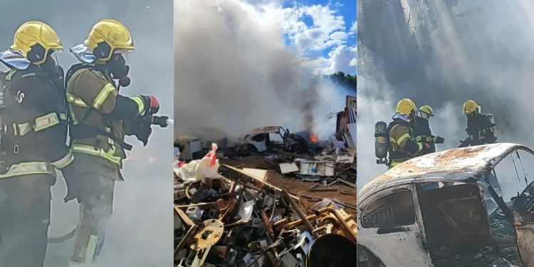 incendio-atinge-fabrica-de-reciclagem-e-mobiliza-bombeiros-em-luziania