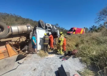 caminhao-carregado-com-brita-sai-da-pista-e-motorista-morre-na-go-203,-em-ipameri