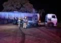 incendio-atinge-veiculo-de-carga-na-go-174-e-mobiliza-bombeiros