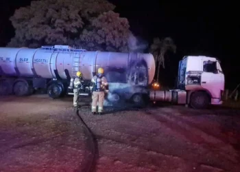 incendio-atinge-veiculo-de-carga-na-go-174-e-mobiliza-bombeiros