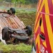 carro-capota-na-br-070-durante-chuva-e-deixa-quatro-pessoas-feridas-em-aguas-lindas-(go)